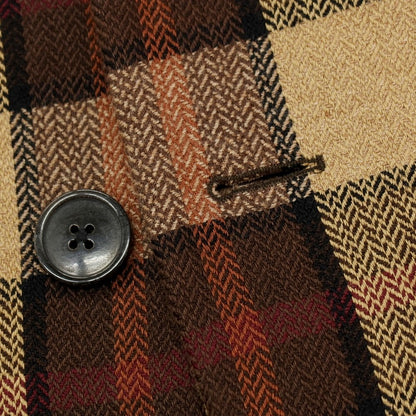 【中古】ドリスヴァンノッテン DRIES VAN NOTEN コットンウール チェック 2B テーラードジャケット ベージュxブラウン【 M 】【 状態ランクB 】【 メンズ 】