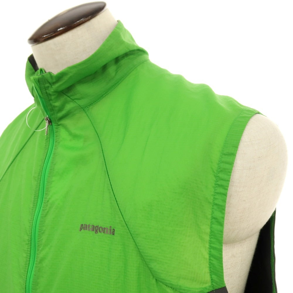 【中古】パタゴニア patagonia ナイロン×ストレッチポリエステル 切り替え スタンドカラー ジップアップ ベスト ライトグリーン【サイズL】【 状態ランクB 】【 メンズ 】