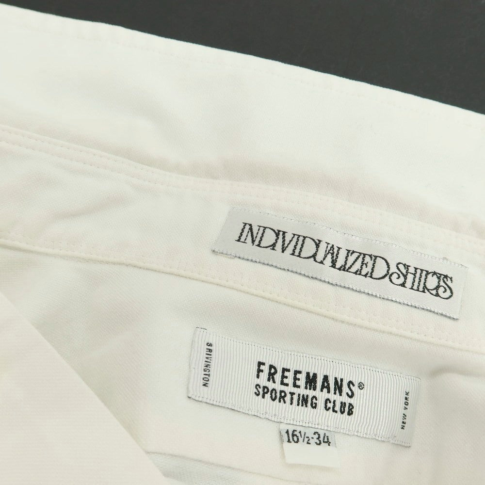 【中古】フリーマンズスポーティングクラブ FREEMANS SPORTING CLUB × INDIVIDUALIZED SHIRT コットン ボタンダウン カジュアルシャツ ホワイト【サイズ16 1/2】【 状態ランクC 】【 メンズ 】