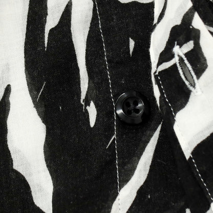 【中古】フリーマンズスポーティングクラブ FREEMANS SPORTING CLUB リネン バンドカラー カジュアルシャツ ブラックxホワイト【サイズS】【 状態ランクB 】【 メンズ 】