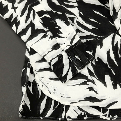 【中古】フリーマンズスポーティングクラブ FREEMANS SPORTING CLUB リネン バンドカラー カジュアルシャツ ブラックxホワイト【サイズS】【 状態ランクB 】【 メンズ 】