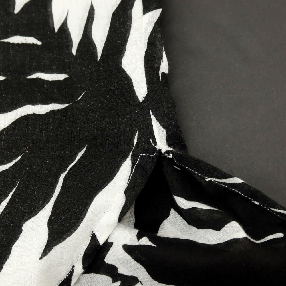 【中古】フリーマンズスポーティングクラブ FREEMANS SPORTING CLUB リネン バンドカラー カジュアルシャツ ブラックxホワイト【サイズS】【 状態ランクB 】【 メンズ 】