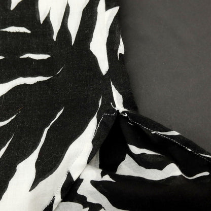 【中古】フリーマンズスポーティングクラブ FREEMANS SPORTING CLUB リネン バンドカラー カジュアルシャツ ブラックxホワイト【サイズS】【 状態ランクB 】【 メンズ 】