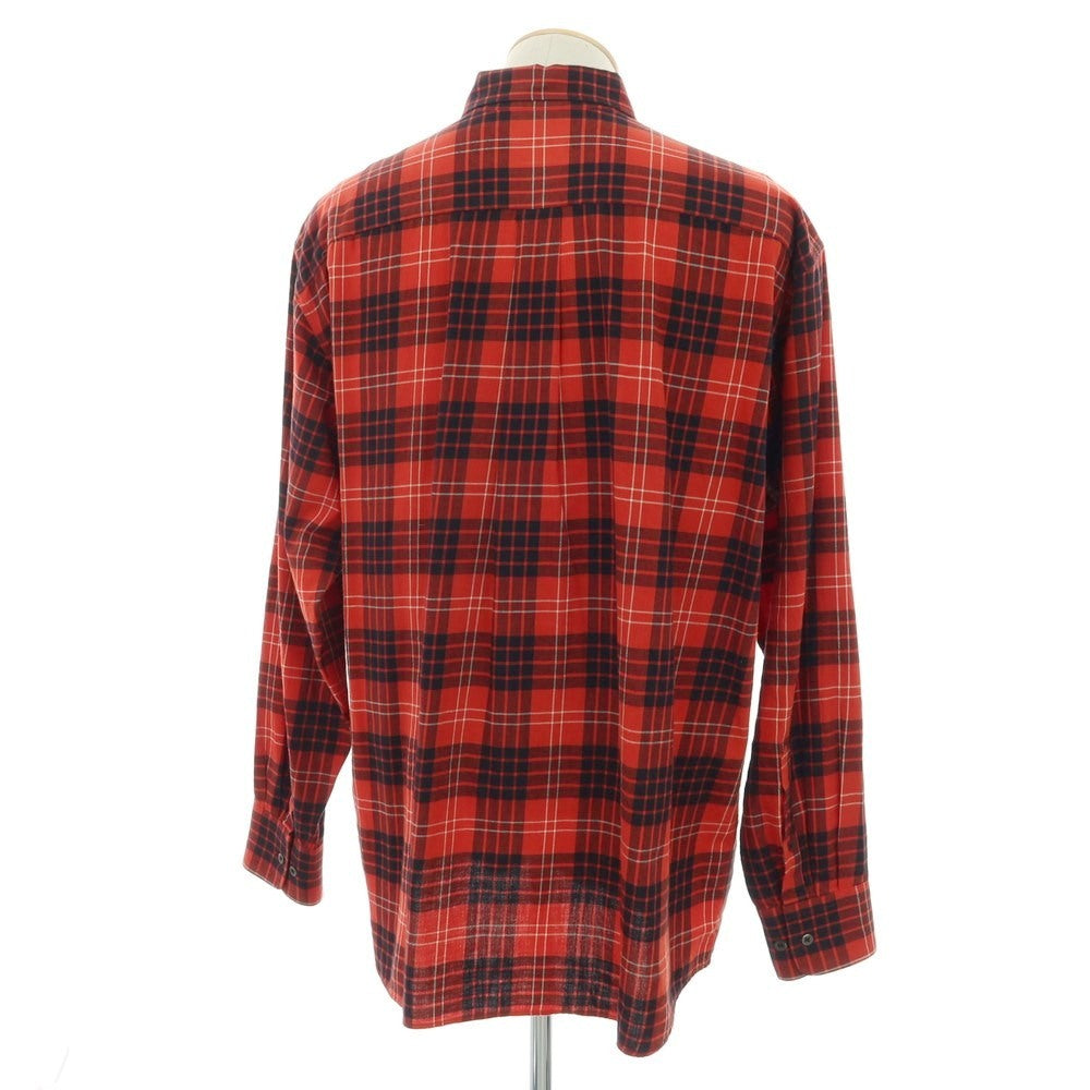 【中古】ドリスヴァンノッテン DRIES VAN NOTEN コットン チェック ボタンダウン カジュアルシャツ レッドxブラック【サイズ44】【 状態ランクB 】【 メンズ 】