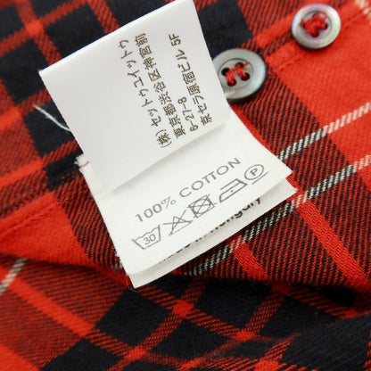 【中古】ドリスヴァンノッテン DRIES VAN NOTEN コットン チェック ボタンダウン カジュアルシャツ レッドxブラック【サイズ44】【 状態ランクB 】【 メンズ 】