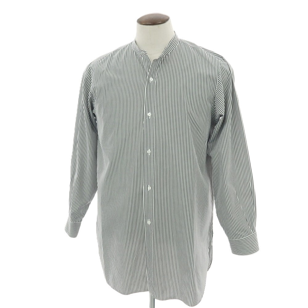 【中古】ユーゲン HEUGN コットン ストライプ カジュアルシャツ ブラックxホワイト【サイズ3】【 状態ランクB 】【 メンズ 】