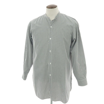 【中古】ユーゲン HEUGN コットン ストライプ カジュアルシャツ ブラックxホワイト【サイズ3】【 状態ランクB 】【 メンズ 】