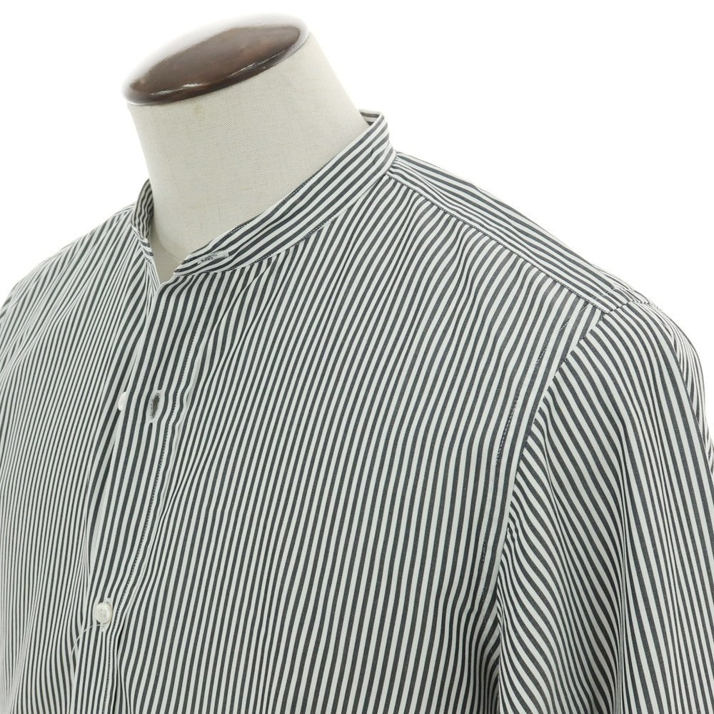 【中古】ユーゲン HEUGN コットン ストライプ カジュアルシャツ ブラックxホワイト【サイズ3】【 状態ランクB 】【 メンズ 】