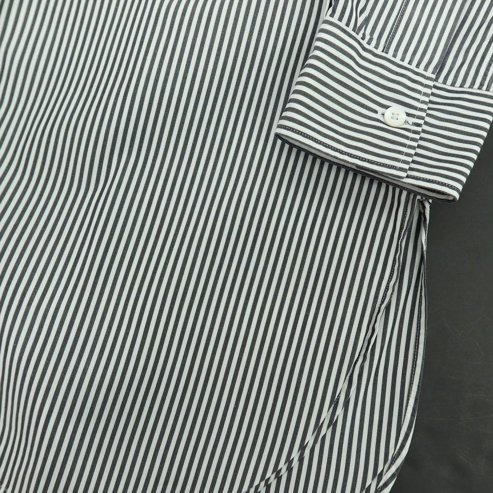 【中古】ユーゲン HEUGN コットン ストライプ カジュアルシャツ ブラックxホワイト【サイズ3】【 状態ランクB 】【 メンズ 】