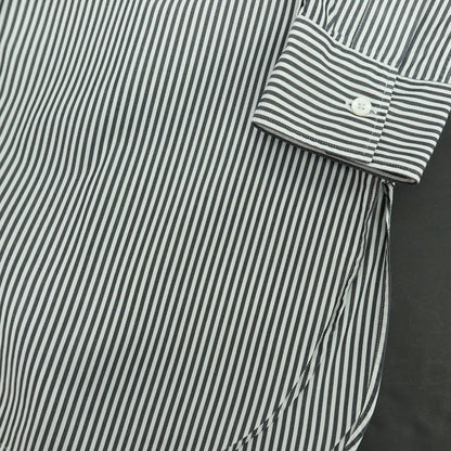 【中古】ユーゲン HEUGN コットン ストライプ カジュアルシャツ ブラックxホワイト【サイズ3】【 状態ランクB 】【 メンズ 】