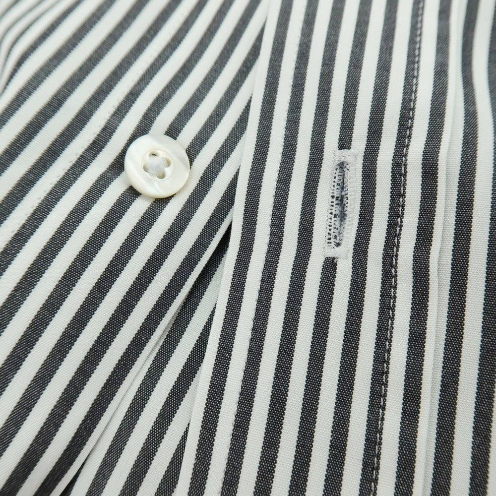 【中古】ユーゲン HEUGN コットン ストライプ カジュアルシャツ ブラックxホワイト【サイズ3】【 状態ランクB 】【 メンズ 】