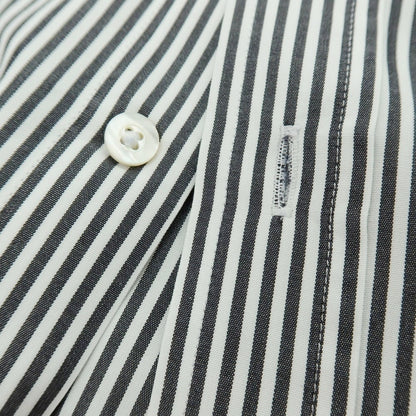 【中古】ユーゲン HEUGN コットン ストライプ カジュアルシャツ ブラックxホワイト【サイズ3】【 状態ランクB 】【 メンズ 】