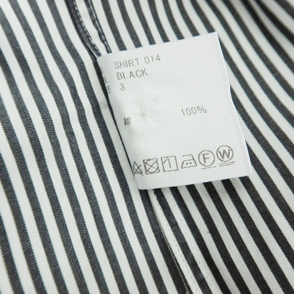 【中古】ユーゲン HEUGN コットン ストライプ カジュアルシャツ ブラックxホワイト【サイズ3】【 状態ランクB 】【 メンズ 】