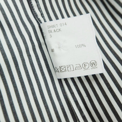 【中古】ユーゲン HEUGN コットン ストライプ カジュアルシャツ ブラックxホワイト【サイズ3】【 状態ランクB 】【 メンズ 】