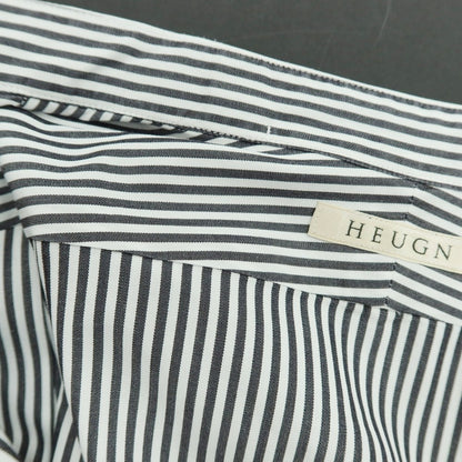 【中古】ユーゲン HEUGN コットン ストライプ カジュアルシャツ ブラックxホワイト【サイズ3】【 状態ランクB 】【 メンズ 】