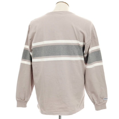 【中古】バーバリアン Barbarian コットン クルーネック 長袖Ｔシャツ グレージュxホワイト【 XL 】【 状態ランクC 】【 メンズ 】