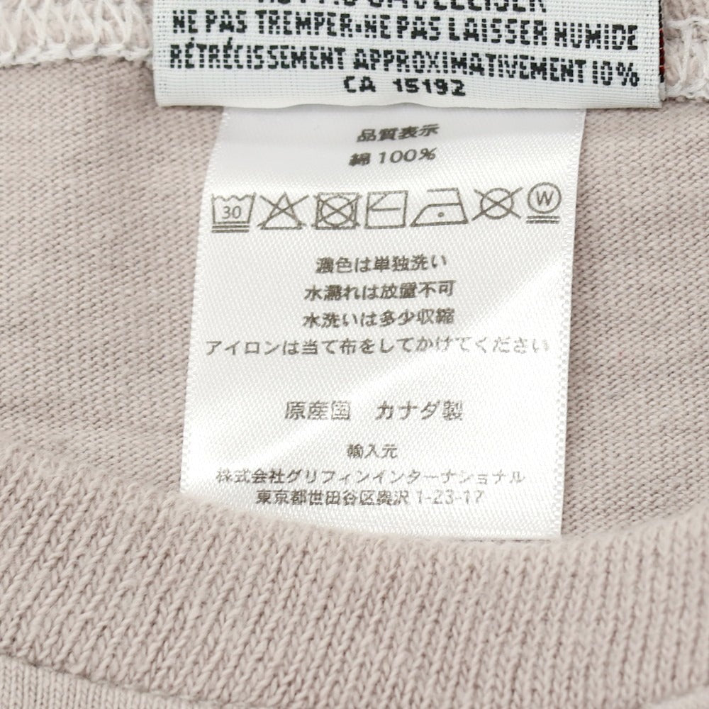 【中古】バーバリアン Barbarian コットン クルーネック 長袖Ｔシャツ グレージュxホワイト【 XL 】【 状態ランクC 】【 メンズ 】