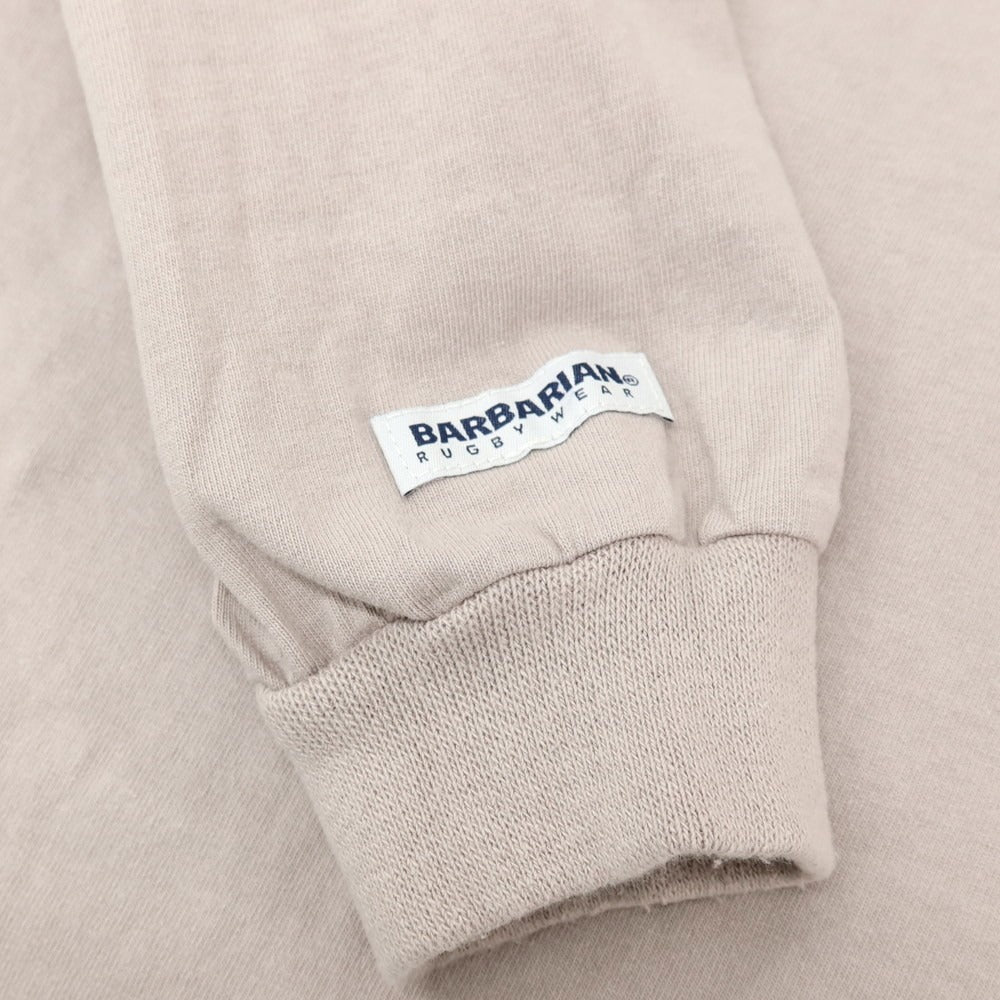 【中古】バーバリアン Barbarian コットン クルーネック 長袖Ｔシャツ グレージュxホワイト【 XL 】【 状態ランクC 】【 メンズ 】