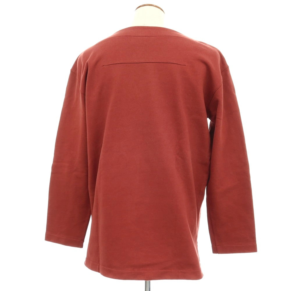 【中古】ルメール LEMAIRE コットン ボートネック ポケット 長袖Ｔシャツ レッド系【サイズM】【 状態ランクC 】【 メンズ 】[CPD]