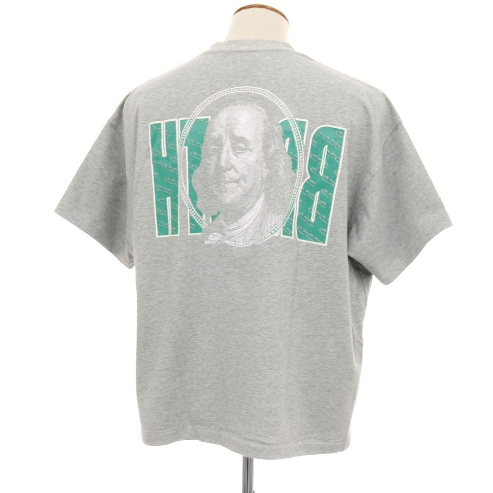 【中古】ブレス（BREATH） BREATH コットン クルーネック 半袖Ｔシャツ ライトグレーxグリーン【サイズM】【 状態ランクB 】【 メンズ 】