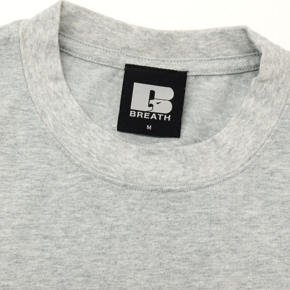 【中古】ブレス（BREATH） BREATH コットン クルーネック 半袖Ｔシャツ ライトグレーxグリーン【 M 】【 状態ランクB 】【 メンズ 】[APD]