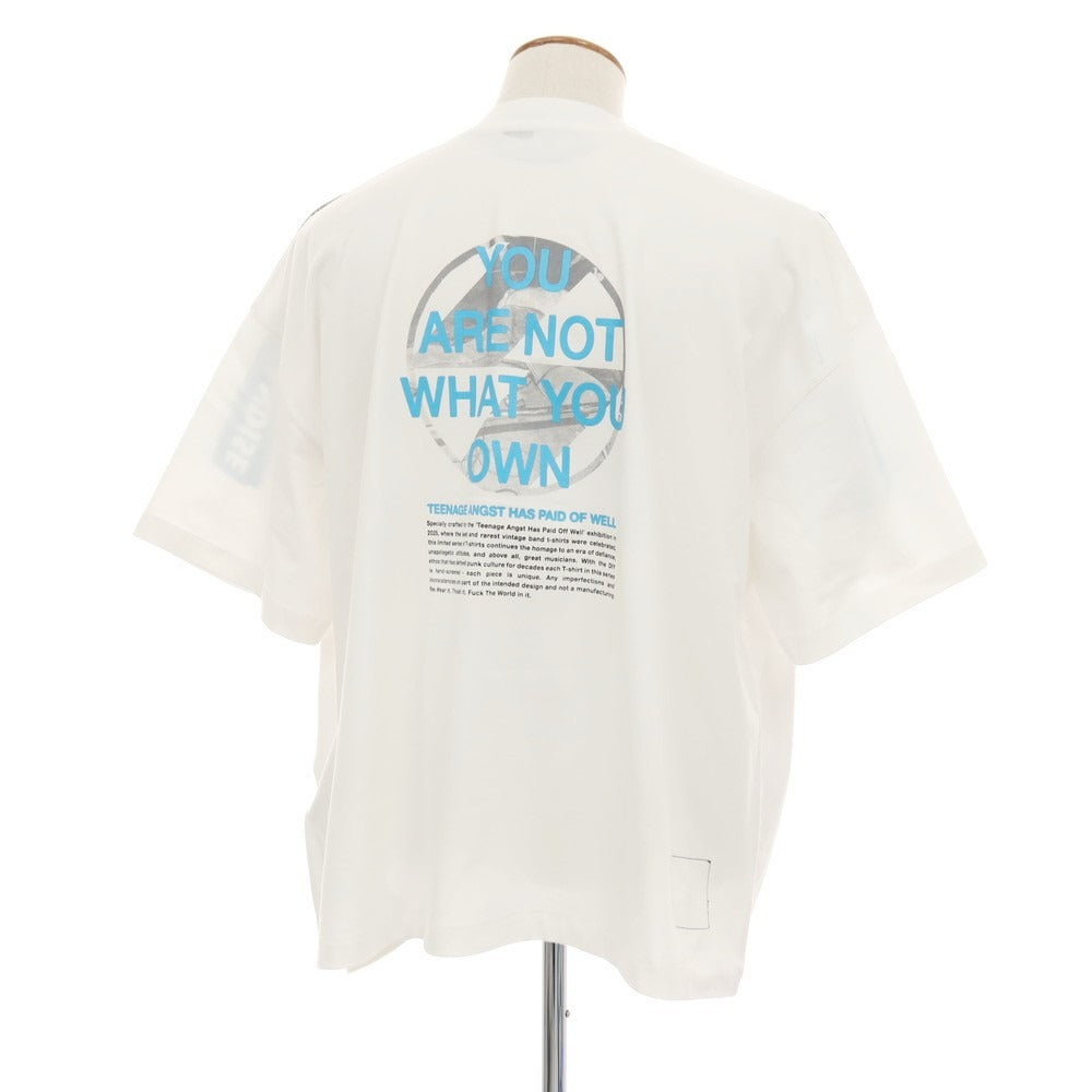 【中古】ザ サルベージズ THE SALVAGES コットン クルーネック 半袖Ｔシャツ ホワイトxブルー【 サイズOS 】【 状態ランクB 】【 メンズ 】 [BPD]