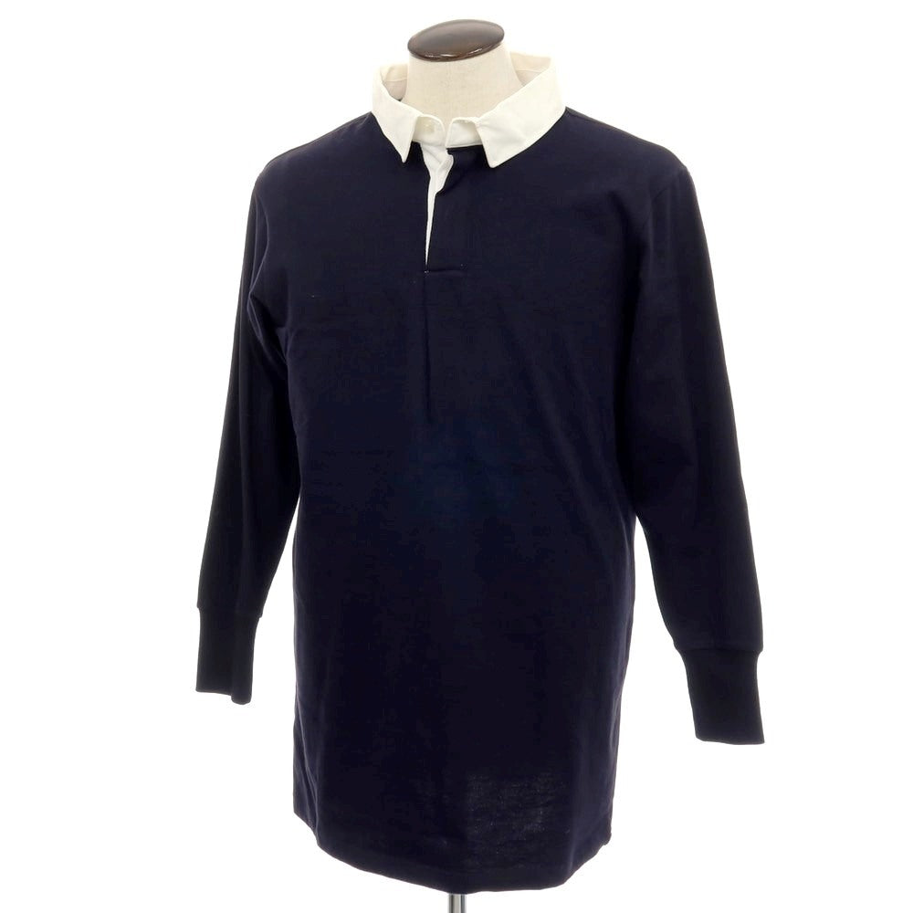 【中古】ミリタリー MILITARY イギリス軍 コットン 長袖ポロシャツ ネイビー【 3 】【 状態ランクB 】【 メンズ 】