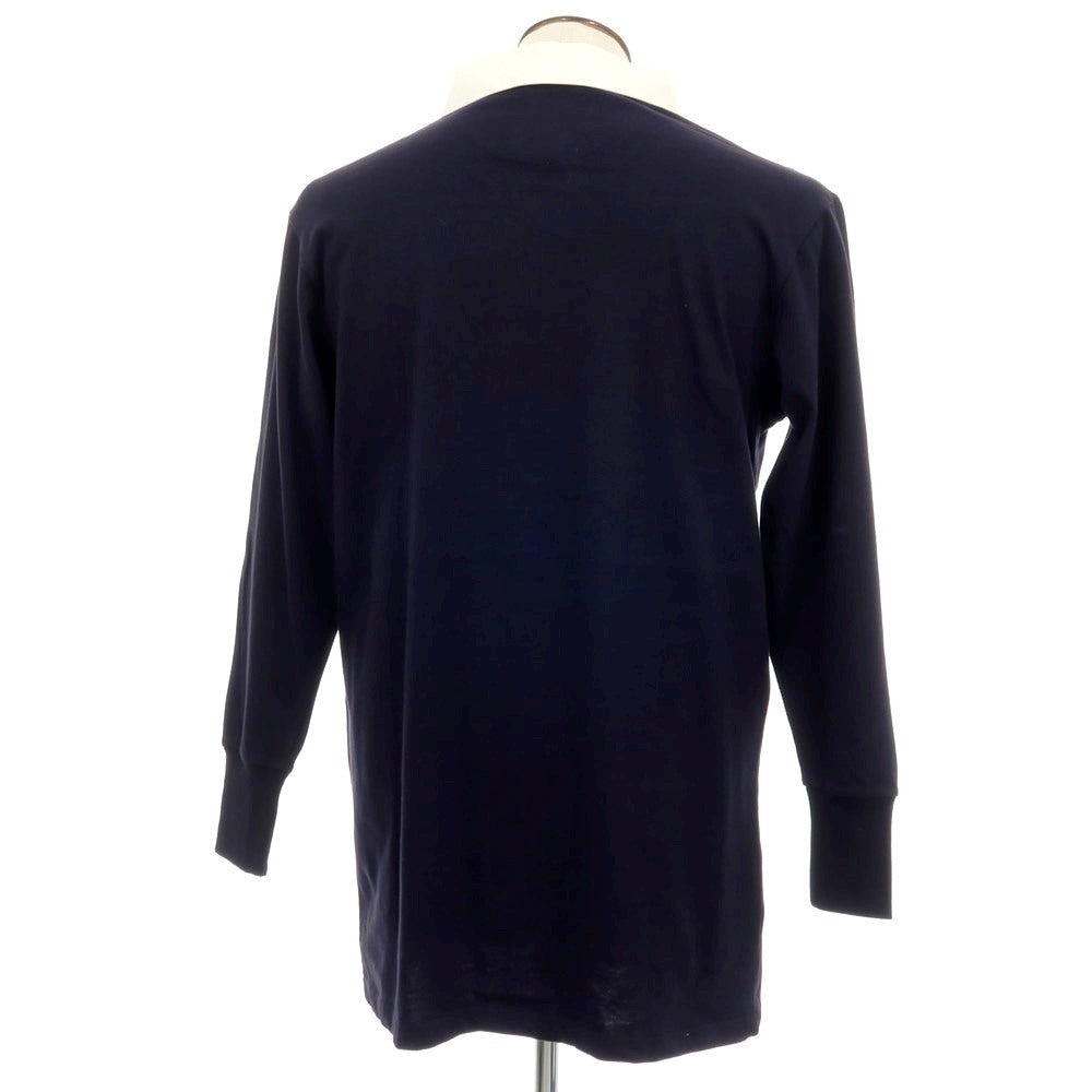 【中古】ミリタリー MILITARY イギリス軍 コットン 長袖ポロシャツ ネイビー【 3 】【 状態ランクB 】【 メンズ 】