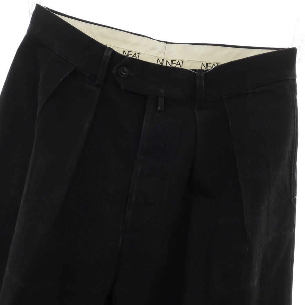 【中古】ニート NEAT コットン カジュアルスラックスパンツ ブラック【サイズ46】【 状態ランクC 】【 メンズ 】