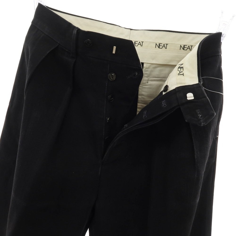【中古】ニート NEAT コットン カジュアルスラックスパンツ ブラック【 サイズ46 】【 状態ランクC 】【 メンズ 】 [APD]