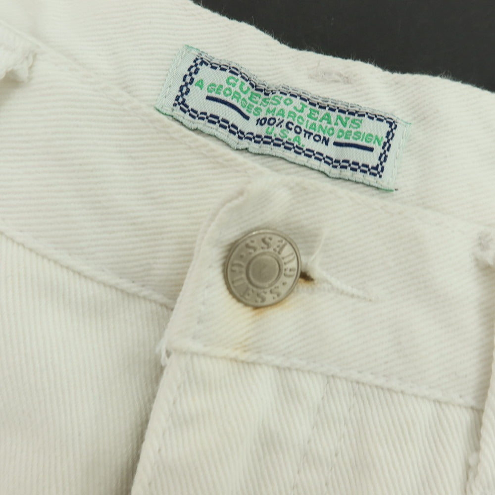 【中古】ゲス Guess 90’S デニムパンツ ホワイト【 サイズ34 】【 状態ランクD 】【 メンズ 】 [APD]