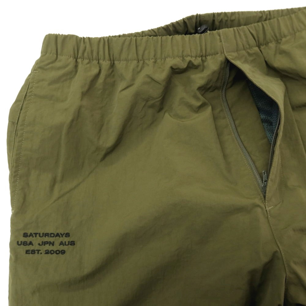 【中古】サタデーズ ニューヨークシティ Saturdays NYC Training Pants ナイロン イージーパンツ オリーブ【サイズL】【 状態ランクB 】【 メンズ 】