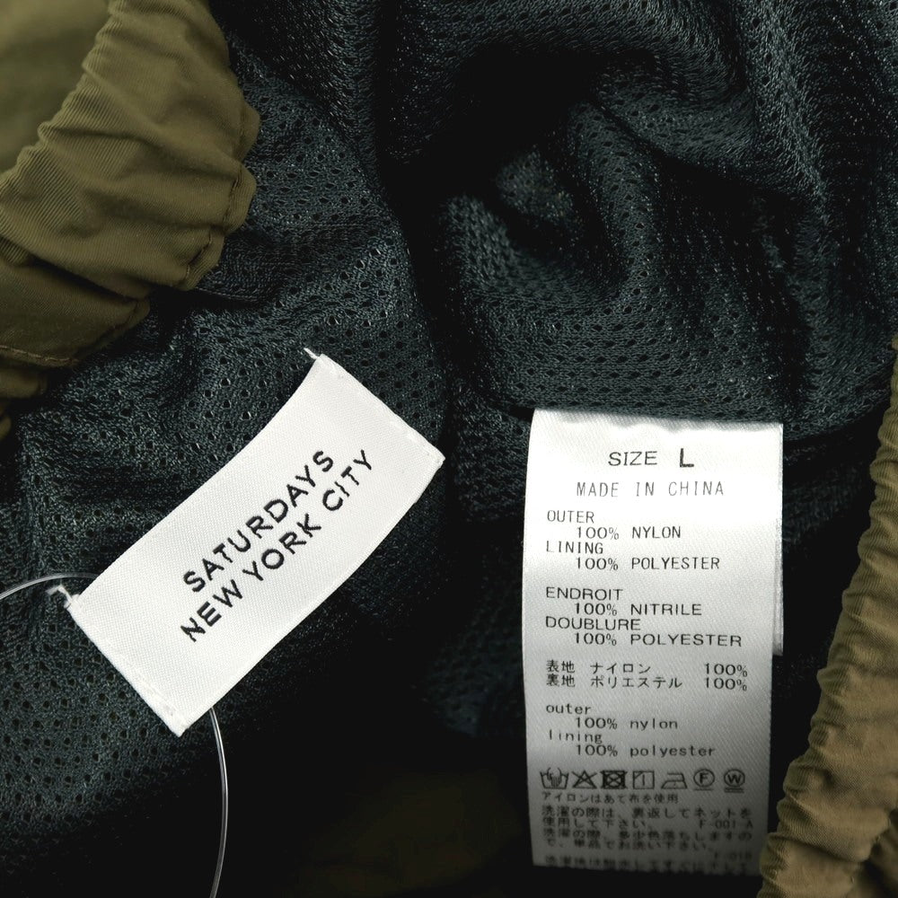 【中古】サタデーズ ニューヨークシティ Saturdays NYC Training Pants ナイロン イージーパンツ オリーブ【サイズL】【 状態ランクB 】【 メンズ 】[CPD]