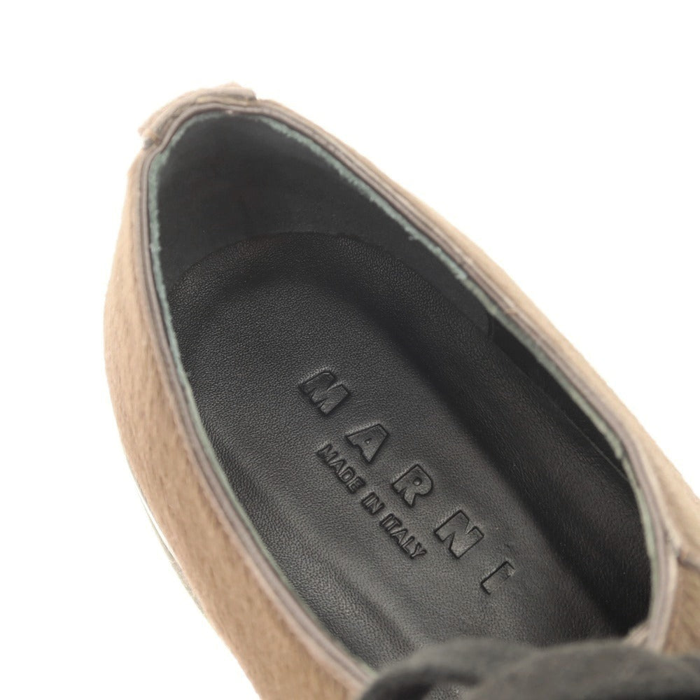 【中古】【未使用】マルニ MARNI ハラコ プレーントゥシューズ ブラウン【サイズ42】【 状態ランクS 】【 メンズ 】[CPD]