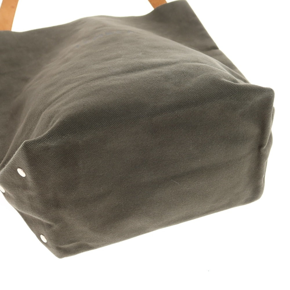 【中古】テンベア TEMBEA コットン 牛革 ショルダーバッグ ダークオリーブ【 状態ランクC 】【 ユニセックス 】