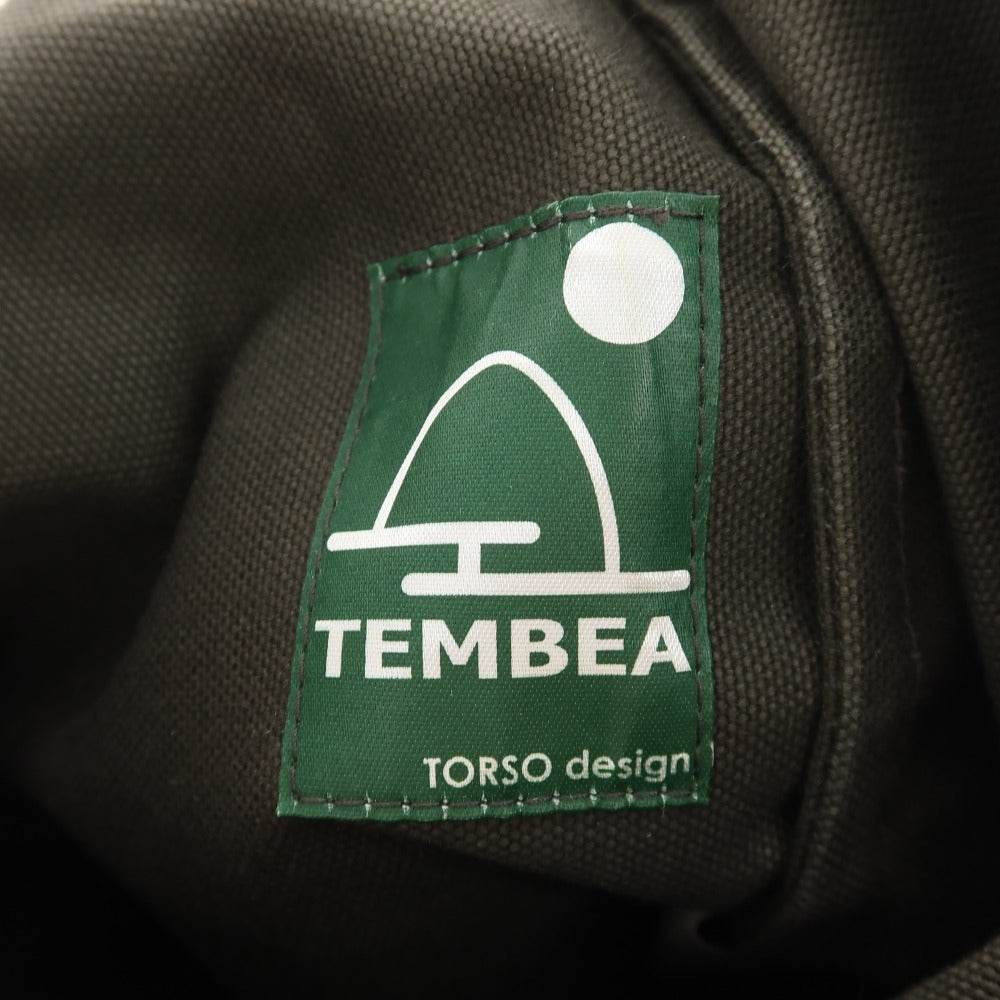 【中古】テンベア TEMBEA コットン 牛革 ショルダーバッグ ダークオリーブ【 状態ランクC 】【 ユニセックス 】