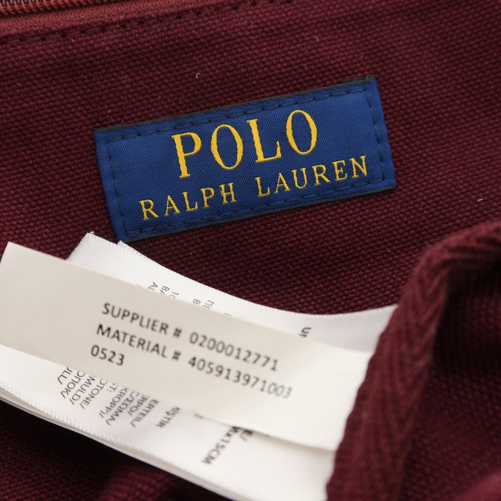 【中古】ポロ ラルフローレン Polo Ralph Lauren コットン ショルダーバッグ ワイン【 状態ランクB 】【 ユニセックス 】