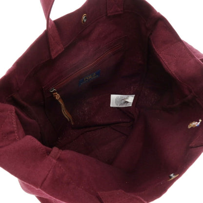 【中古】ポロ ラルフローレン Polo Ralph Lauren コットン ショルダーバッグ ワイン【 状態ランクB 】【 ユニセックス 】