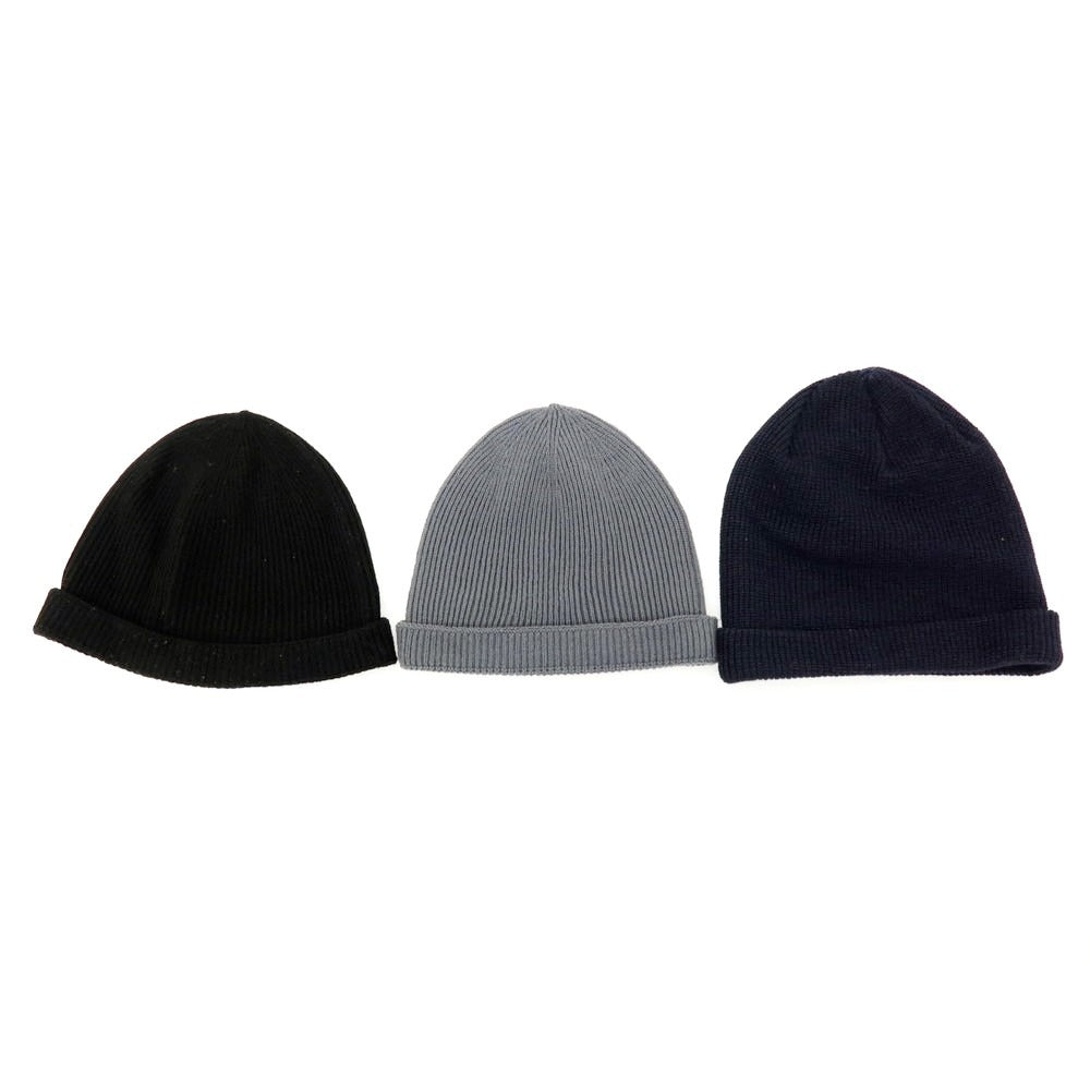 【中古】ロウマスタープロダクト Rohw master product URBAN RESEARCH別注 ニットキャップ 3つセット ブラックxグレー【 状態ランクB 】【 メンズ 】 [BPD]