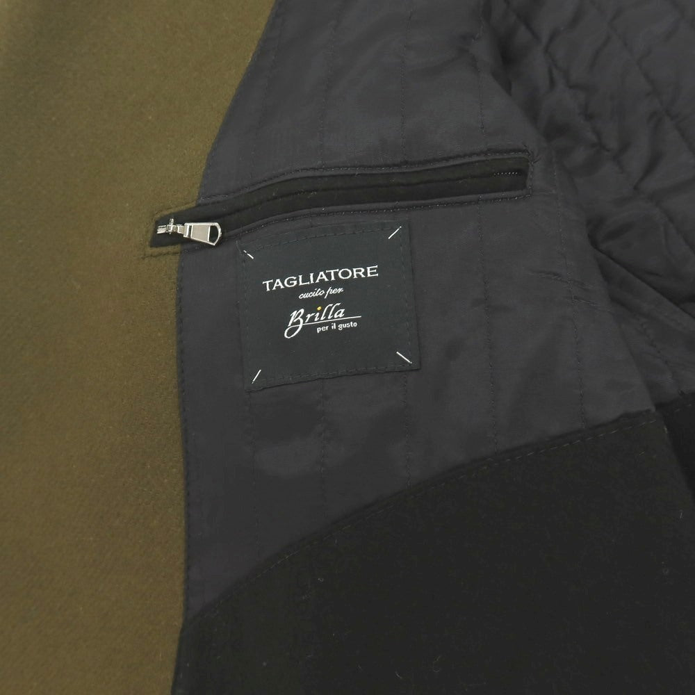 【中古】タリアトーレ TAGLIATORE Brilla per il gusto別注 MONACO ウール ピーコート オリーブ【サイズ48】【 状態ランクA 】【 メンズ 】