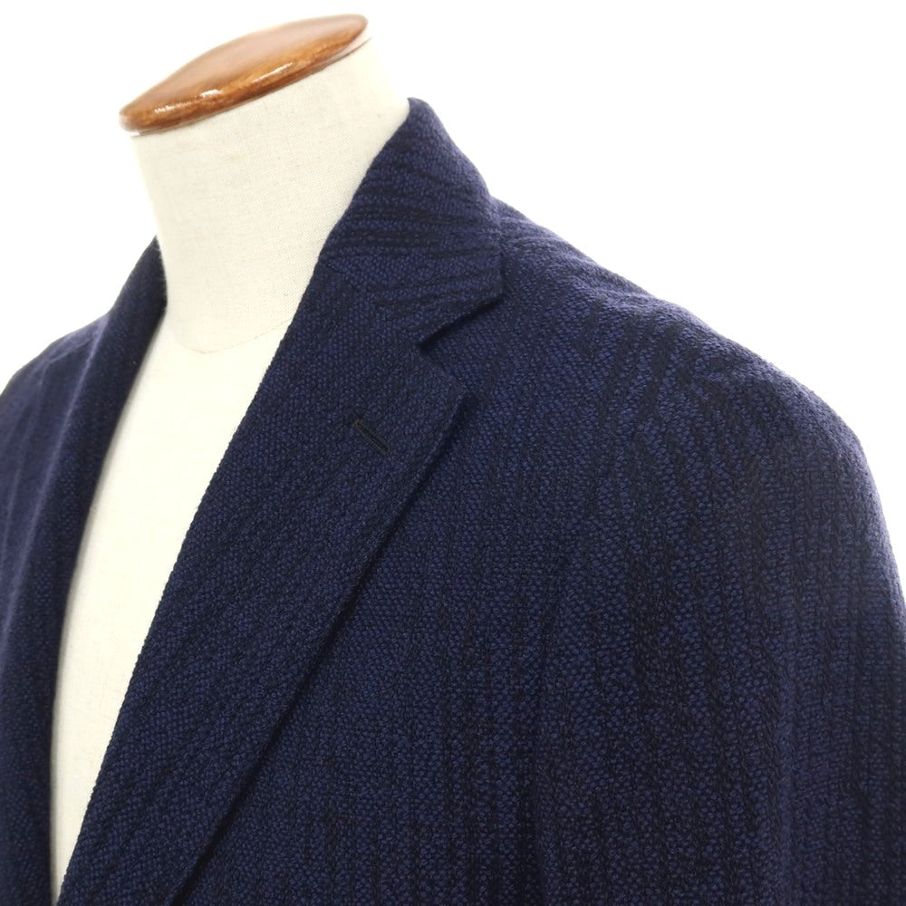 【中古】ラルディーニ LARDINI ウールコットンポリウレタン 2B テーラードジャケット ネイビー【サイズ46】【 状態ランクA 】【 メンズ 】