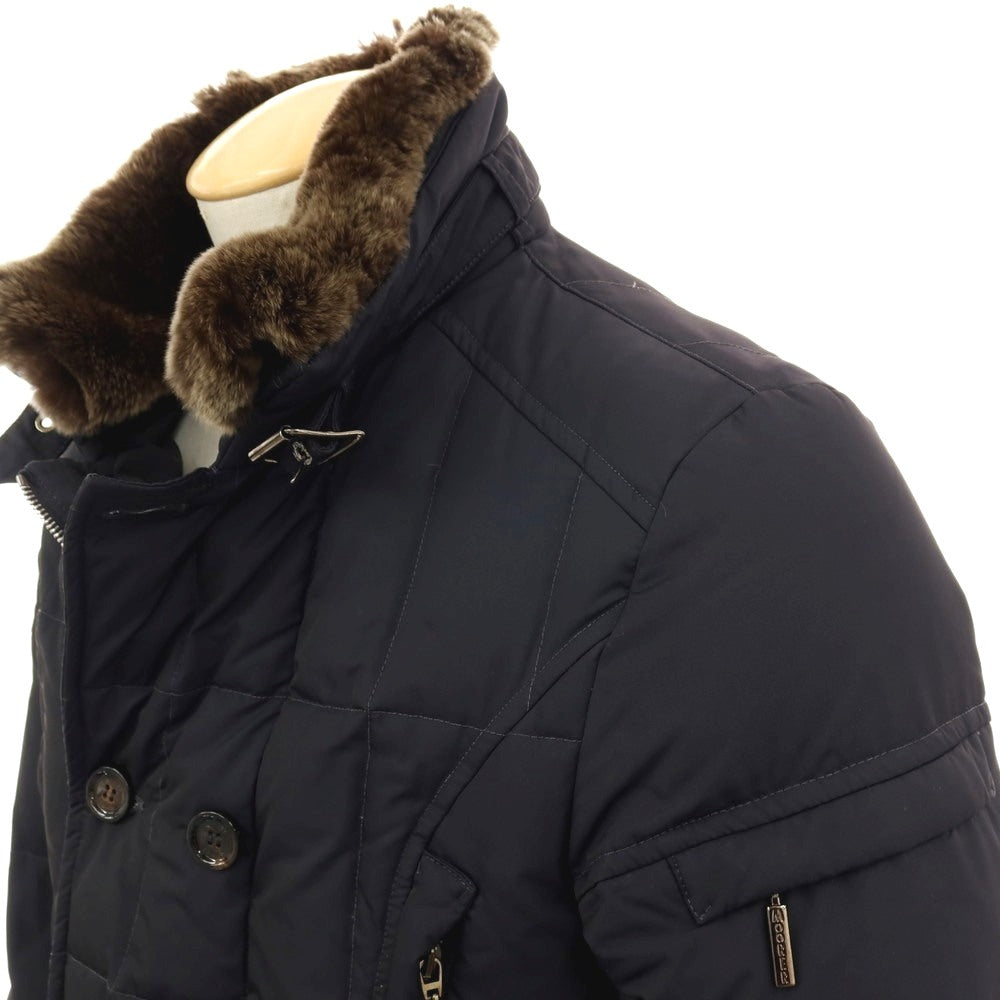 【中古】ムーレー MOORER ポリエステル スタンドカラー ダウンジャケット ダークネイビー【サイズ44】【 状態ランクB 】【 メンズ 】