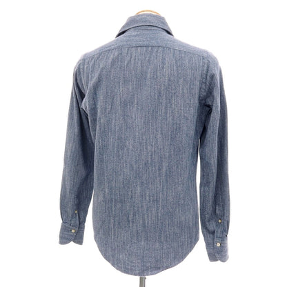 【中古】フィナモレ Finamore コットン カッタウェイ カジュアルシャツ ネイビー【 37 】【 状態ランクB 】【 メンズ 】 []