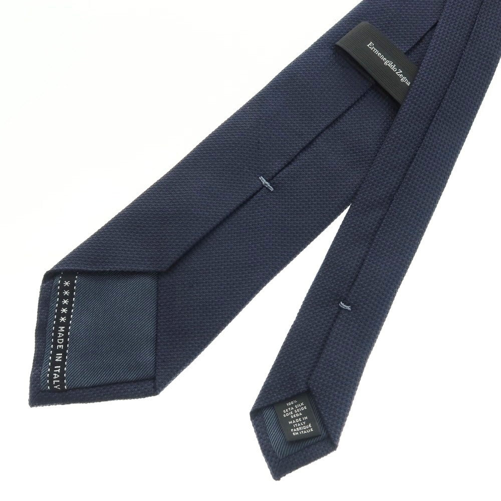 【中古】エルメネジルドゼニア Ermenegildo Zegna シルク 無地ネクタイ ネイビー【 状態ランクB 】【 メンズ 】