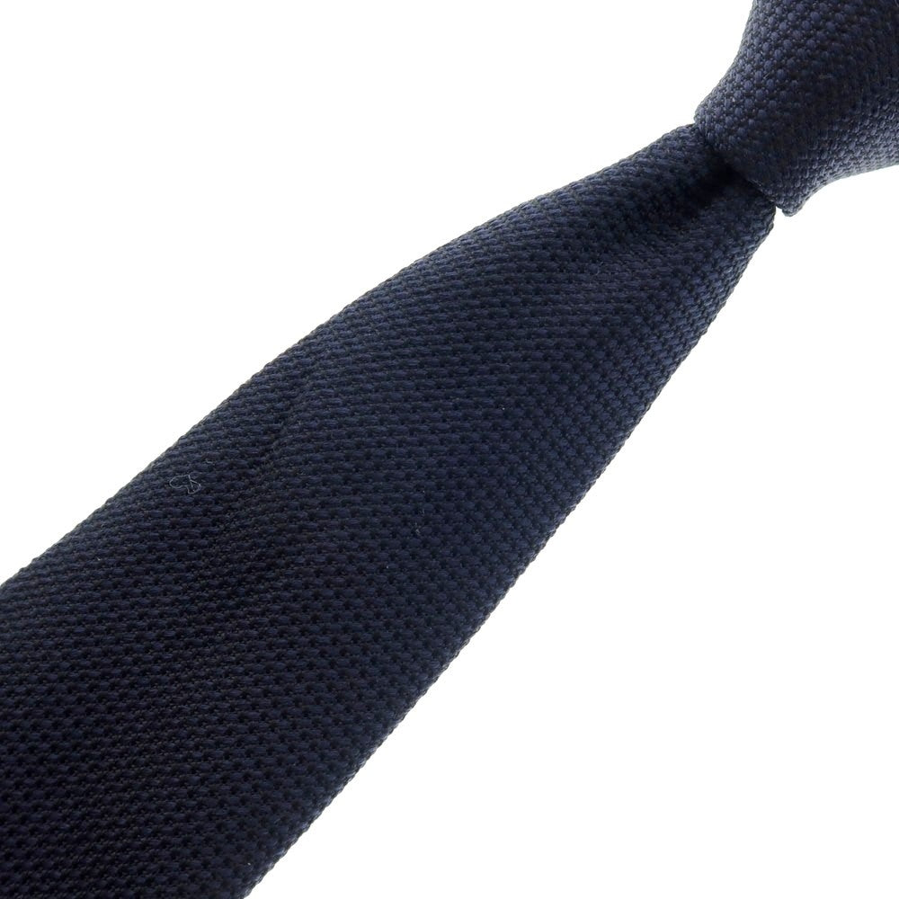 【中古】エルメネジルドゼニア Ermenegildo Zegna シルク 無地ネクタイ ネイビー【 状態ランクB 】【 メンズ 】