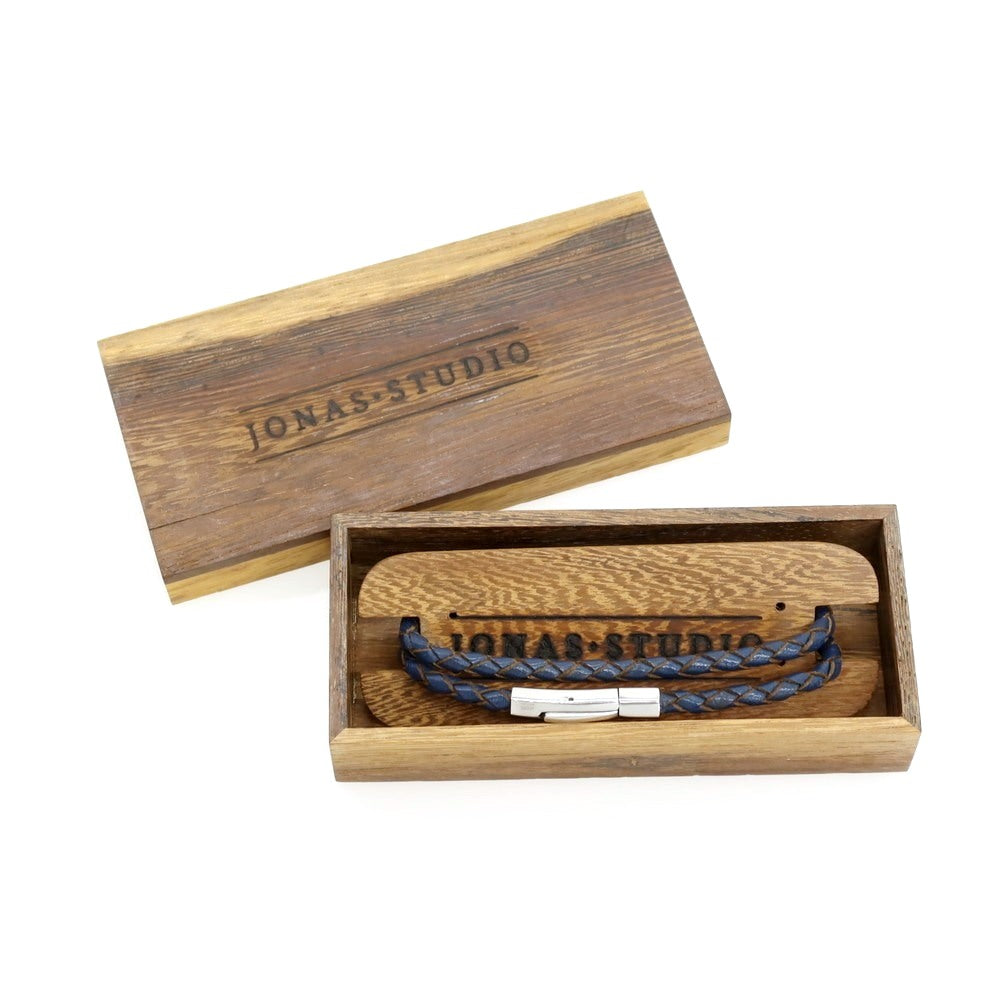 【中古】ジョナス スタジオ Jonas Studio カウレザー ブレスレット ネイビーブルー【 状態ランクB 】【 メンズ 】