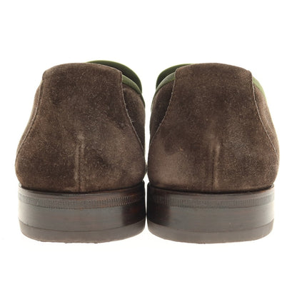 【中古】モレスキー MORESCHI スエード ヴァンプローファー ダークブラウンxモスグリーン【サイズ8】【 状態ランクB 】【 メンズ 】