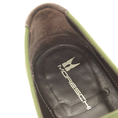 【中古】モレスキー MORESCHI スエード ヴァンプローファー ダークブラウンxモスグリーン【サイズ8】【 状態ランクB 】【 メンズ 】