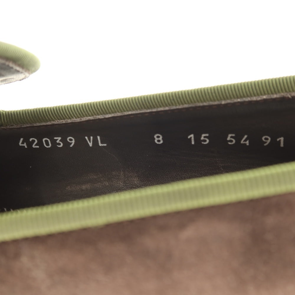 【中古】モレスキー MORESCHI スエード ヴァンプローファー ダークブラウンxモスグリーン【サイズ8】【 状態ランクB 】【 メンズ 】