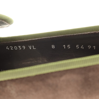 【中古】モレスキー MORESCHI スエード ヴァンプローファー ダークブラウンxモスグリーン【サイズ8】【 状態ランクB 】【 メンズ 】